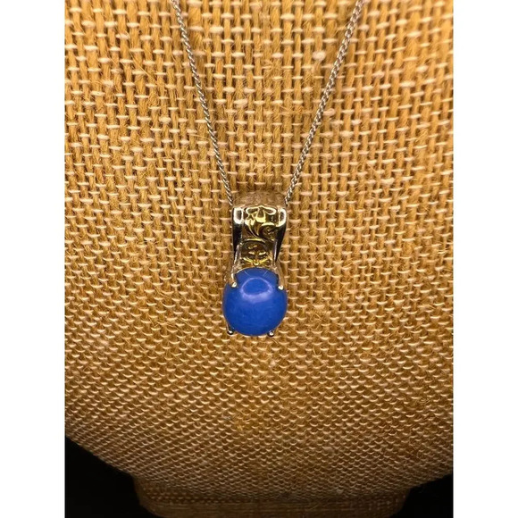 Ceruleite pendant sterling silver necklace - Picture 9 of 11